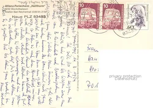 AK / Ansichtskarte Bischofswiesen Allianz Ferienheim Hallthurm Gastraeume Bischofswiesen