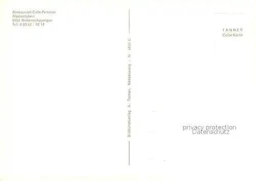 AK / Ansichtskarte Hohenschwangau Restaurant Pension Alpenstuben Hohenschwangau