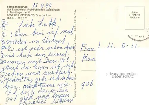 AK / Ansichtskarte Heiligenstadt_Oberfranken Familienzentrum Heiligenstadt Speisesaal Aufenthaltsraum Hallenbad Heiligenstadt_Oberfranken