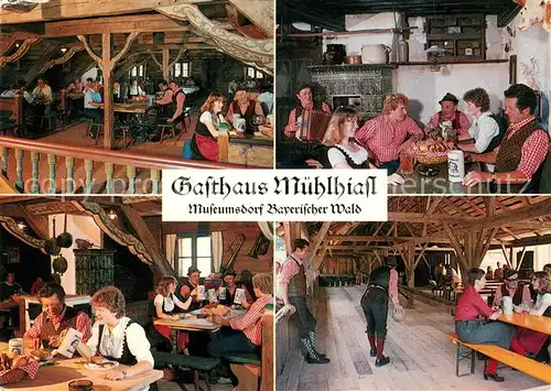 AK / Ansichtskarte Tittling Museumsdorf Bayerischer Wald Gasthaus Muehlhiasl Gastraeume Kegelbahn Tittling