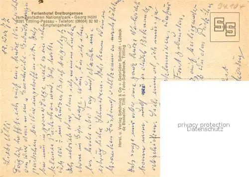 AK / Ansichtskarte Tittling Ferienhotel Dreiburgensee Rezeption Tittling