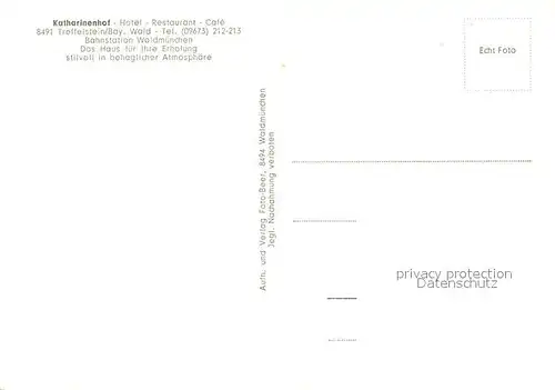 AK / Ansichtskarte Treffelstein Hotel Restaurant Cafe Katharinenhof Gaststube Treffelstein