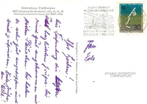 AK / Ansichtskarte Tiefenberg Gaestehaus Clothmann Hallenbad Tiefenberg