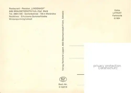AK / Ansichtskarte Braunetsrieth Restaurant Gasthof Lindenhof Gaestezimmer Ortsansicht mit Platte Braunetsrieth