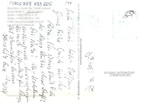 AK / Ansichtskarte Lohmen_Guestrow Reha Klinik Garder See Terrasse Lohmen_Guestrow