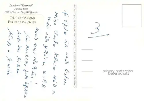 AK / Ansichtskarte Plau_See Landhotel Rosenhof Gartenterrasse Plau_See