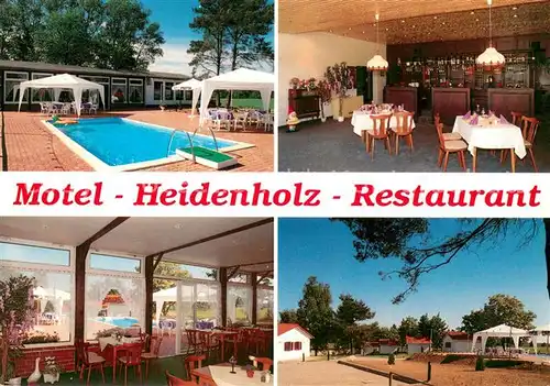 AK / Ansichtskarte Plau_See Motel Heidenholz Restaurant Pool Gastraeume Plau_See
