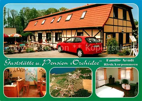 AK / Ansichtskarte Rieth_Ueckermuende Gaststaette Pension Orchidee Bar Fliegeraufnahme Zimmer Rieth Ueckermuende