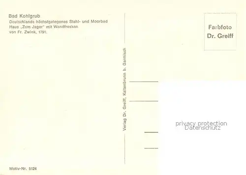 AK / Ansichtskarte Bad_Kohlgrub Haus Zum Jager mit Wandfresken Bad_Kohlgrub