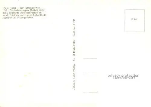 AK / Ansichtskarte Strande_Holstein Puls Hotel Gastraum Festtafel Strande_Holstein