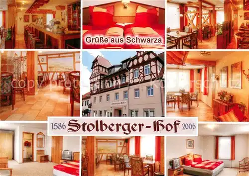AK / Ansichtskarte Schwarza_Thueringer_Wald Gasthaus Pension Stolberger Hof Restaurant Fremdenzimmer Schwarza_Thueringer_Wald