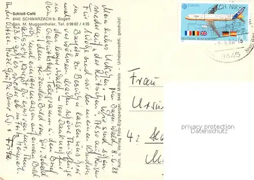 AK / Ansichtskarte Markt_Schwarzach Schloss Cafe Gastraum Ortsansicht mit Kirche Landschaftspanorama Markt Schwarzach