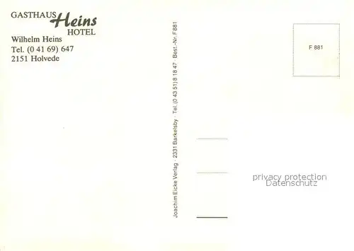 AK / Ansichtskarte Holvede Gasthaus Heins Hotel Restaurant Kegelbahn Holvede