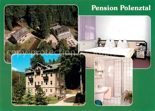 AK / Ansichtskarte Hohnstein_Saechsische_Schweiz Pension und Gaststaette Polenztal Fliegeraufnahme Zimmer Bad Hohnstein_Saechsische