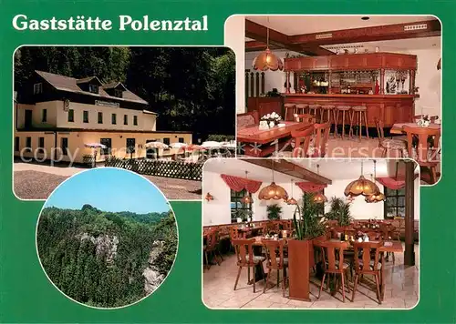 AK / Ansichtskarte Hohnstein_Saechsische_Schweiz Gaststaette Polenztal Bar Gaststube Panorama Hohnstein_Saechsische