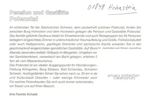 AK / Ansichtskarte Hohnstein_Saechsische_Schweiz Gaststaette Polenztal Bar Gaststube Panorama Hohnstein_Saechsische