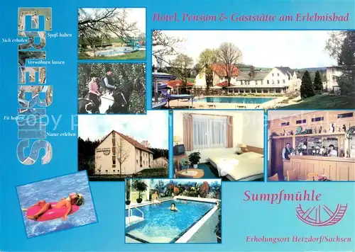 AK / Ansichtskarte Hetzdorf_Halsbruecke Hotel Pension und Gaststaette am Erlebnisbad Zimmer Pool Rezeption Hetzdorf Halsbruecke