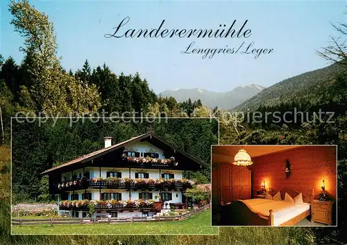 AK / Ansichtskarte Lenggries Cafe und Gaestehaus Landerermuehle Zimmer Lenggries