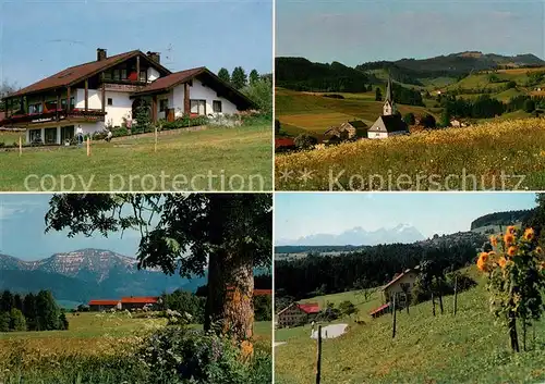 AK / Ansichtskarte Balzhofen Pension Katharina Motiv mit Kirche Landschaftspanorama Allgaeuer Alpen Balzhofen