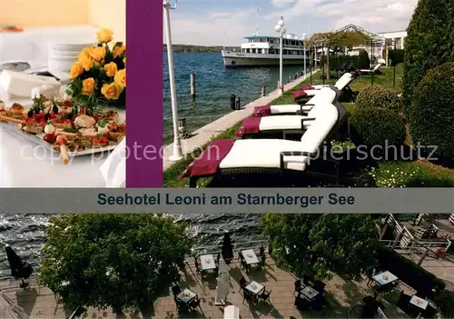 AK / Ansichtskarte Berg_Starnberg Seehotel Leoni am Starnberger See Terrasse Fahrgastschiff Starnberger See Berg_Starnberg