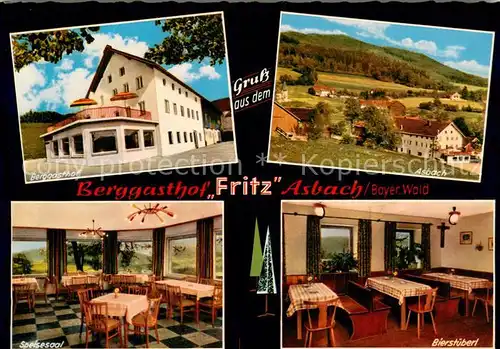 AK / Ansichtskarte Boebrach Berggasthof Asbach im Bayerischen Wald Bierstueberl Speisesaal Boebrach