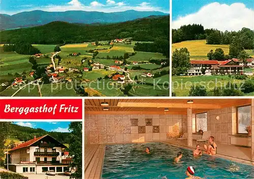 AK / Ansichtskarte Asbach_Drachselsried Berggasthof Fritz Hallenbach Nationalpark Bayerischer Wald Fliegeraufnahme 