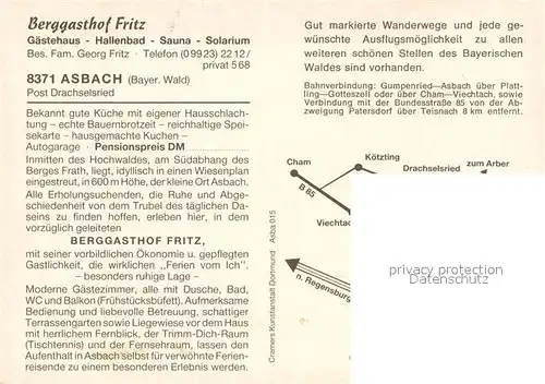 AK / Ansichtskarte Asbach_Drachselsried Berggasthof Fritz Hallenbach Nationalpark Bayerischer Wald Fliegeraufnahme 