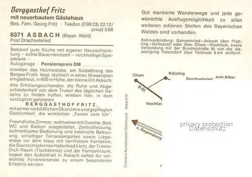 AK / Ansichtskarte Asbach_Drachselsried Berggasthof Fritz Gaestehaus Nationalpark Bayerischer Wald Fliegeraufnahme 