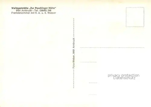 AK / Ansichtskarte Arnbruck Waldgasthaus Zur Poschinger Huette Wassertreten Panorama Arnbruck