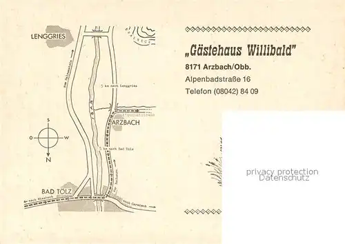 AK / Ansichtskarte Arzbach_Bad_Toelz Gaestehaus Willibald Arzbach_Bad_Toelz