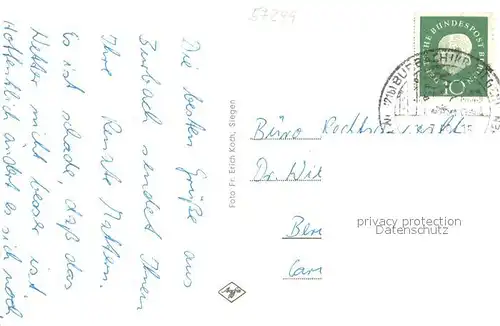 AK / Ansichtskarte Burbach_Siegerland Panorama Freibad Ortspartie Burbach_Siegerland