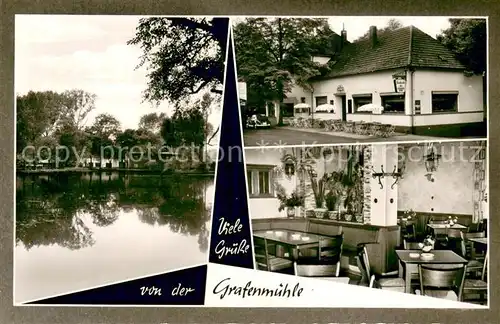 AK / Ansichtskarte Kirchhellen_Bottrop Ausflugslokal Grafenmuehle Schwanenteich Gaststube Kirchhellen_Bottrop