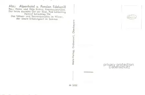 AK / Ansichtskarte Ettenhausen_Schleching Alpenhotel Pension Edelweiss Gaststube Ettenhausen_Schleching