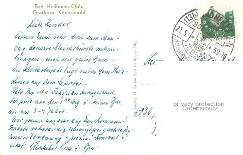 AK / Ansichtskarte Bad_Heilbrunn Gasthaus Kronschnabl Bad_Heilbrunn