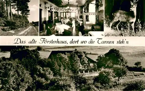 AK / Ansichtskarte Oberbecksen Gasthaus Alter Foerster Gastraum Reh Panorama Oberbecksen