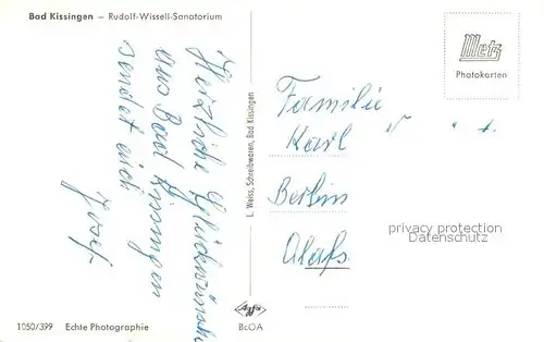 AK / Ansichtskarte Bad_Kissingen Rudolf Wissell Sanatorium Bad_Kissingen