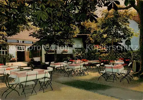 AK / Ansichtskarte Zell_Bensheim Vetters Muehle Gartenterrasse Zell Bensheim