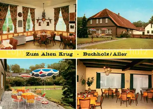 AK / Ansichtskarte Buchholz_Aller Zum Alten Krug Gastraeume Terrasse Buchholz_Aller