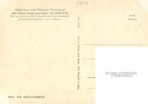 AK / Ansichtskarte Huetzel Gasthaus Pension Grunwald Panorama  Huetzel
