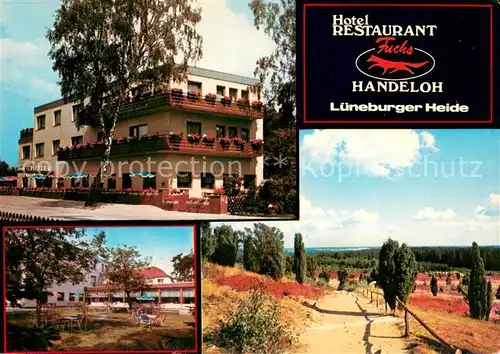 AK / Ansichtskarte Handeloh Hotel Restaurant Fuchs Garten Heidelandschaft Handeloh