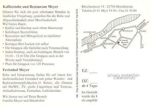 AK / Ansichtskarte Drochtersen Kaffeestube und Restaurant Meyer Gastraeume Terrasse Drochtersen