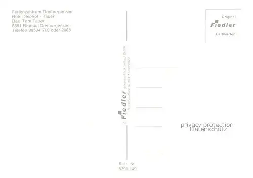 AK / Ansichtskarte Rothau_Dreiburgensee Ferienzentrum Dreiburgensee Hotel Seehof Tauer Terrasse Gaststube Maria Bruendl Kapelle 