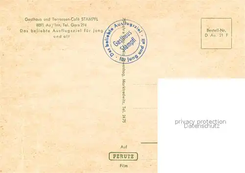 AK / Ansichtskarte Au_Gars Gasthaus Terrassen Cafe Stampfl Landschaftspanorama Inn Au_Gars