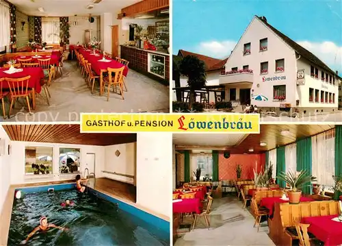 AK / Ansichtskarte Schwabthal Gasthof Pension Loewenbraeu Restaurant Hallenbad Schwabthal