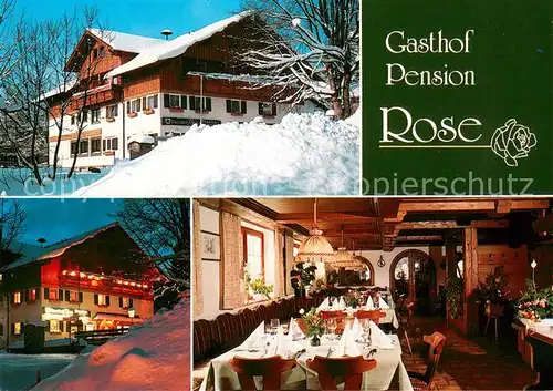AK / Ansichtskarte Mittelberg_Oy Gasthof Pension Rose Restaurant Mittelberg Oy