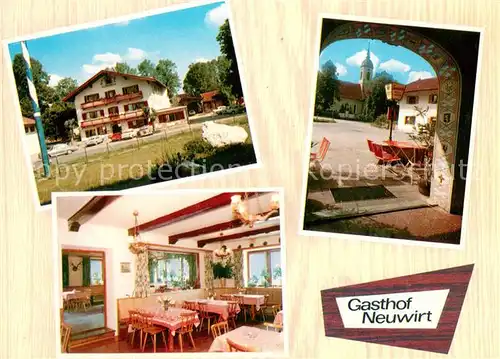 AK / Ansichtskarte Grosshartpenning Gasthof Neuwirt Restaurant Terrasse Blick zur Kirche Grosshartpenning