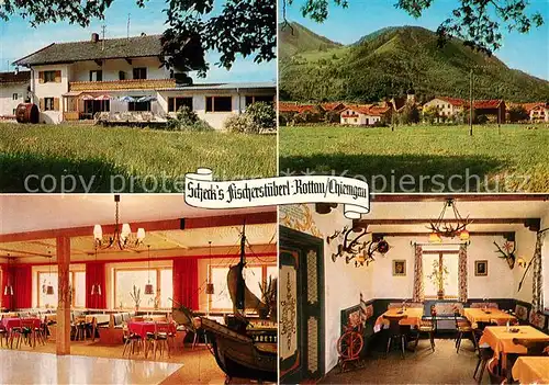 AK / Ansichtskarte Rottau_Chiemgau Gasthof Pension Restaurant Scheck s Fischerstueberl Panorama Rottau Chiemgau