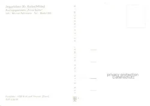 AK / Ansichtskarte Jeggeleben Ausflugsgaststaette Feine Sache Restaurant Terrasse Saal Jeggeleben