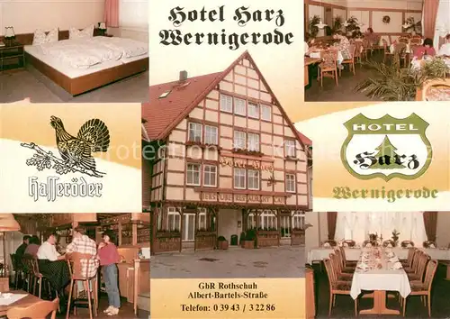 AK / Ansichtskarte Wernigerode_Harz Hotel Harz Restaurant Fremdenzimmer  Wernigerode Harz