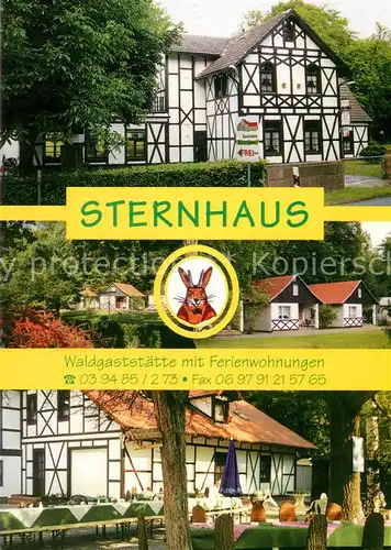 AK / Ansichtskarte Gernrode_Harz Sternhaus Waldgaststaette Ferienwohnungen Biergarten Fachwerkhaus Gernrode Harz